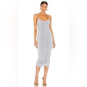 Michael Costello Ruched Freya Midi Dress